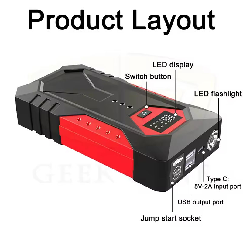 Portable Car Jump Starter, 12V - огляд і ціна Power Banks